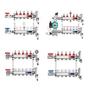 Высококачественный коллектор из нержавеющей стали для теплого пола с дренажными клапанами, умный коллектор для систем отопления и кондиционирования дома - Product Image 4