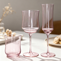 Verres à vin en cristal minimaliste créatif sans plomb, à longue tige côtelée, en forme de tulipe, lot de 5, écologiques et durables, pour les fêtes