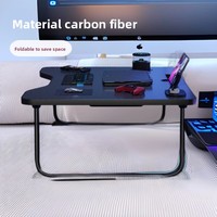Table de chevet pliable, bureau pour ordinateur portable, support de jeu réglable en hauteur, lumière RGB pour dortoir d'étudiant, bureau à domicile, étude