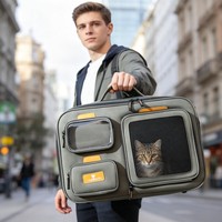 Sac à dos pliable grande capacité pour chat, sac de voyage portable et réglable pour animaux de compagnie, idéal pour les sorties et les bagages