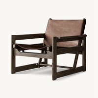 Chaise en cuir Nielsen, inspirée des campagnes de design Sassanide et des meubles de safari, revivals scandinaves du milieu du siècle
