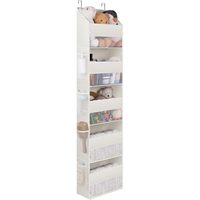 Organisateur de porte à 5 étagères, rangement étanche avec 8 poches, fenêtre transparente, fixation derrière la porte
