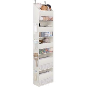 Over The Door Organizer 5 <b>Shelf</b> Waterproof Storage With 8 Pockets Clear Window Behind Door Mount - Product Image 1