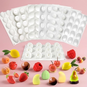Molde de Silicona 3D de 15 Cavidades con Forma de Frutas para Helados, Frambuesa, Chocolate, Mango, Fondant, Velas, Repostería y Decoración de Pasteles - Product Image 1