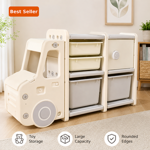 Armadio Organizzatore per Giocattoli dei Bambini con Ampia Capacità, Cassetti Multipli, Espositore per Libri Pieghevole, Facile Classificazione, Organizzatore <span class=keywords><strong>Montessori</strong></span> per la Stanza - Product Image 1