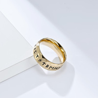 Bijoux à la mode, bague Rune en acier inoxydable, symboles runiques nordiques, bague de doigt païen celtique