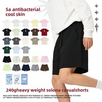 Lente/Zomer Must-Have 240g Sorona Katoenmix Effen Elastische Taille Sportieve Losse Casual Shorts Heren Trendy