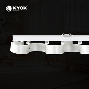 Sistema de Rieles para Cortinas KYOK Moderno con Cinta Adhesiva Blanca - Riel Resistente de Deslizamiento Silencioso para Decoración de Oficina, Cocina y Sala de Estar - Product Image 1