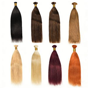 Cheveux humains vietnamiens Remy lisses, vierges, non traités, en vrac, pré-collés, sans trame, décolorables et teintables, extension de cheveux - Product Image 1