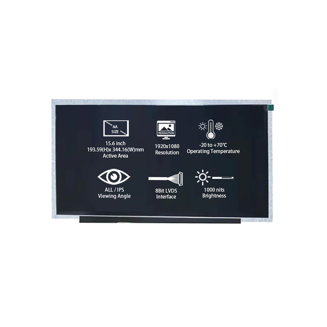 Kingtech 1000nits Sunlight Readable  1920x1080 Industrial Medical Device & Outdoor Application IPS 15.6inch LCD Module Display