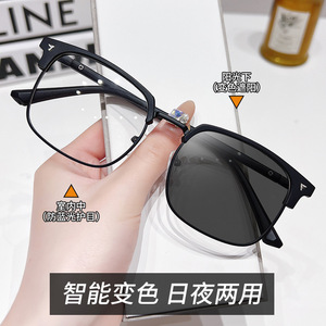 Nouvelles lunettes demi-cerclées pour hommes, monture anti-lumière bleue, verres en résine, monture plastique et métal, taille moyenne 8023, origine Taizhou - Product Image 5