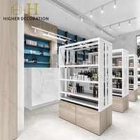 Meubles de pharmacie de haute qualité, comptoir de pharmacie en bois massif avec vitrine, bande lumineuse LED pour les étagères de pharmacie