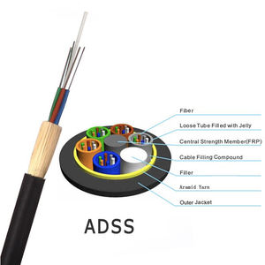 <span class=keywords><strong>Câble</strong></span> à fibres optiques ADSS extérieur, <span class=keywords><strong>prix</strong></span> d'usine, <span class=keywords><strong>fibre</strong></span> monomode 48 cœurs avec gaine MDPE G652D pour installation aérienne - Product Image 2