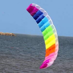 1.4/2/2.7m Arc-En-Ciel Double Ligne Kitesurf Stunt Parachute Doux Parafoil Surf Cerf-Volant Cerf-Volant <span class=keywords><strong>de</strong></span> Sport Grand Extérieur Plage Cerf-Volant - Product Image 2