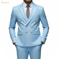 Costume Homme Sur Mesure Croisé 2 Pièces en Mélange TR Infroissable pour Affaires, Mariages, Bals de Promo et Services OEM ODM