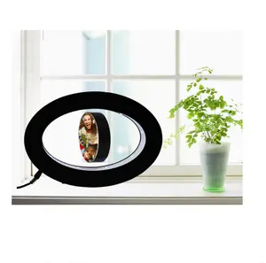 2024 Suporte de moldura para foto LED de flutuação magnética de forma oval de venda quente
