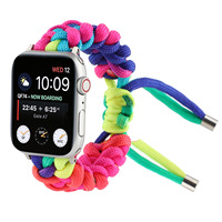 Nuovo Arcobaleno Paracadute Corda Tracolla A Catena per la Apple Osservare 38 millimetri 40 millimetri 42 millimetri 44 millimetri Bande Braccialetto per iWatch Serie se 6 5 4 3 2
