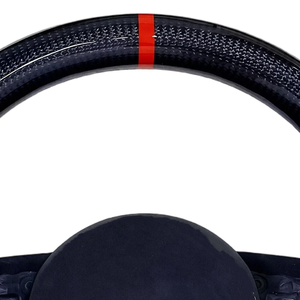 Volant de course <span class=keywords><strong>sport</strong></span> haut de gamme en fibre de carbone, surpiqûres blanches, marqueur central rouge, compatible JHR TUNING <span class=keywords><strong>Audi</strong></span> TT TTS TTRS R8 V8 - Product Image 5