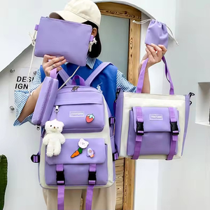 Nouvel ensemble de sacs d'école tendance 2026 pour étudiantes : Lot de 5 sacs mignons pour collégiennes et adolescentes - Product Image 3