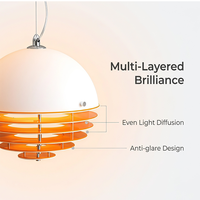 Luminaire suspendu orange coucher de soleil, lustre à disques superposés en acrylique, lampe suspendue moderne de style nordique pour salle à manger et chambre à coucher