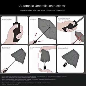 Bán buôn khuyến mại <span class=keywords><strong>3</strong></span> lần nhỏ UV tùy chỉnh gấp tự động có thể gập lại ô cho mưa - Product Image 6