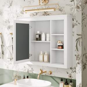 DB Modern 35 ''X 27.5'' Armoire à pharmacie murale avec miroir Miroirs de bain de rangement pour salle de bain - Product Image 4