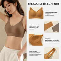 Soutien-gorge rembourré sans couture pour femmes avec logo de marque personnalisé OEM Style libre confortable Décolleté en V profond Bretelles fines réglables Dos en U