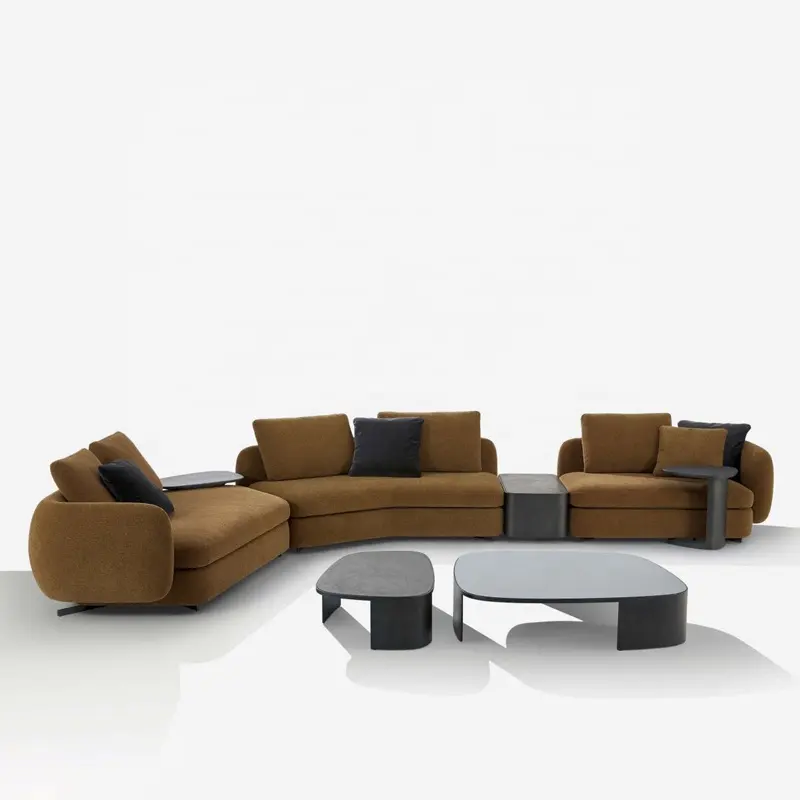 New italienischen saint-germain lange l form rund couch 7 sitzer sofa modulare nordic design