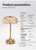 Nouvelle Lampe de Bureau LED à Abat-jour en Verre Cristal Flexible avec Batterie, Style Européen-Américain Créatif, Contrôle Tactile