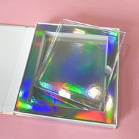 Boîtes à livres rigides personnalisées de luxe étui CD acrylique doublé couleur argent laser mousse EVA à l'intérieur de la boîte-cadeau d'ensemble de cartes postales