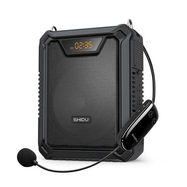 SHIDU IPX5 Waterproof Portable PA Loudspeaker TYPE-C Rechargeable Bluetooth UHF Wireless Voice Amplifier for Teacher