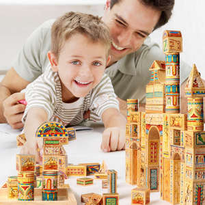 Pirámides egipcias de madera para niños, juguete para apilar <span class=keywords><strong>Castillo</strong></span> Príncipe, bloques de construcción de Educación Temprana, juguetes para niños, novedad de 2024 - Product Image 6