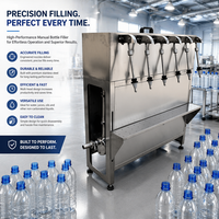Machine de remplissage manuelle haute précision pour jus, sirop, thé, whisky, vodka, Baijiu, saké, emballage en bouteilles PET, verre et fûts métalliques