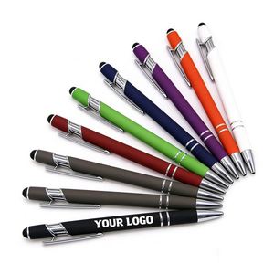 Wholesale Promotional Metal Ballpoint With Custom Logo Soft Rubber Touch Screens Ball Point for Office Business <b>Gift</b> <b>Pen</b> - Product Image 1