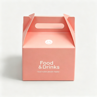 Boîtes portables personnalisées en matériaux recyclables avec pelliculage mat pour emballage cadeau de sandwichs, gâteaux et desserts