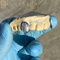 Grillz personnalisés Hip Hop en argent 925 avec incrustations de diamants et crocs de vampire, style 5G