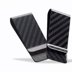 Erkekler için karbon Fiber Minimalist siyah parlak/mat cüzdan kredi kart tutucu para klip - Product Image 1