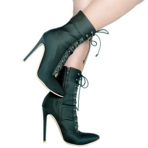 Bottines tendance à bout pointu et découpes, avec fermeture éclair latérale, pour femme, style streetwear, talon fin, grandes tailles jusqu'au 47 - Product Image 5