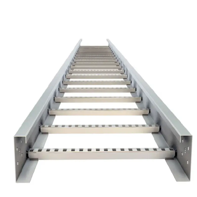 Hot Dip Lightweight Perforated Cable Ladder Cable Tray Welded Flat Rungs CE Certified for Project Bidding