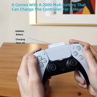 Batterie rechargeable pour manette sans fil PS5, en ABS, avec fonction d'extension de l'autonomie et chargeur externe à clip dorsal pour PS5