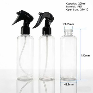 Bouteilles cosmétiques en PET de 200 ml (7 oz) forme Boston <span class=keywords><strong>pour</strong></span> shampoing et <span class=keywords><strong>masque</strong></span> facial, flacons vaporisateurs à gâchette avec bouchon à vis, bouteilles de parfum vides - Product Image 3