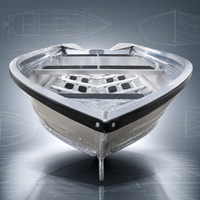 Choix Populaire : Bateau en Aluminium à Coque en V Durable, 12ft, 14ft, 16ft, Épaisseur 2mm, 3mm, 4-6 Personnes, pour Croisière sur Lac et Pêche en Mer