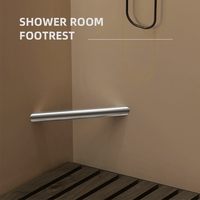 Salle de bain Repose-pieds Douche Repose-pieds Piédestal Pédale Murale Argent Acier Inoxydable Douche Repose-pieds Antidérapant