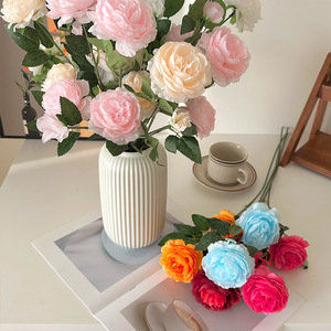 3 têtes de pivoines artificielles pour la décoration de vases à la maison, les allées de mariage et les murs floraux, les arrangements floraux de table de salle à manger et de fête - Product Image 3