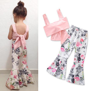 Ensembles de vêtements pour enfants, pantalons fins à pattes d'éléphant pour bébés filles, leggings à fleurs pour femmes, vente en gros de Chine - Product Image 4