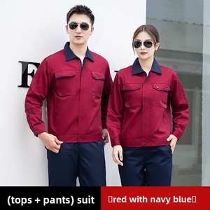Ensemble de vêtements de travail résistants pour hommes printemps-automne, haut et <span class=keywords><strong>pantalon</strong></span> de sécurité durables, uniforme de travail pour atelier, chantier, usine - Product Image 6