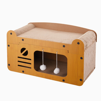 Lit-griffoir pour chat en carton ondulé double couche transfrontalier 2-en-1, très grande villa pour chat, résistant à l'usure et anti-déchirure