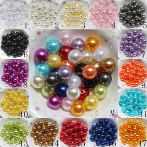 ลูกปัดพลาสติกมุกกลมเรียบสีดำขนาด6/8/10มม. พร้อมเม็ดลูกปัดสเปเซอร์แบบหลวม - Product Image 5