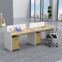 Bureau de travail modulaire ergonomique, écologique et durable de luxe, vente en gros, bureau d'ordinateur en bois pour 4 personnes, bureau moderne minimaliste avec cloison