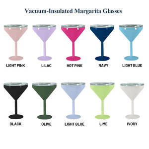 240ml personalizado al por mayor de alta calidad vaso de chupito aislado al vacío Margarite Goblet 304 taza de acero inoxidable con tapa para fiesta campamento - Product Image 1